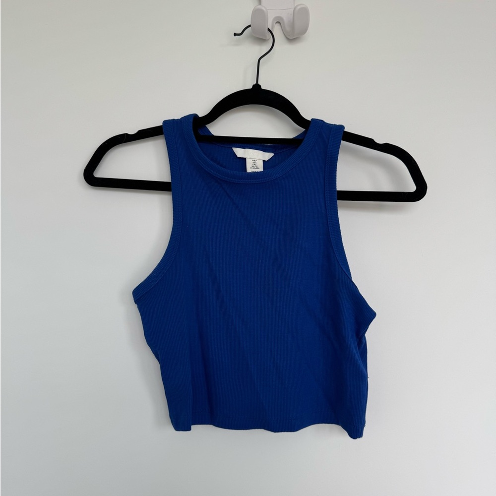 H&M Blue Sleeveless Halter Top